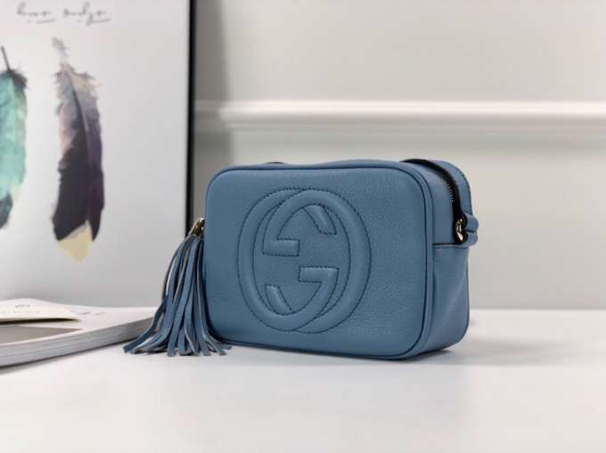 Gucci Soho small leather disco bag 308364 blue - Click Image to Close